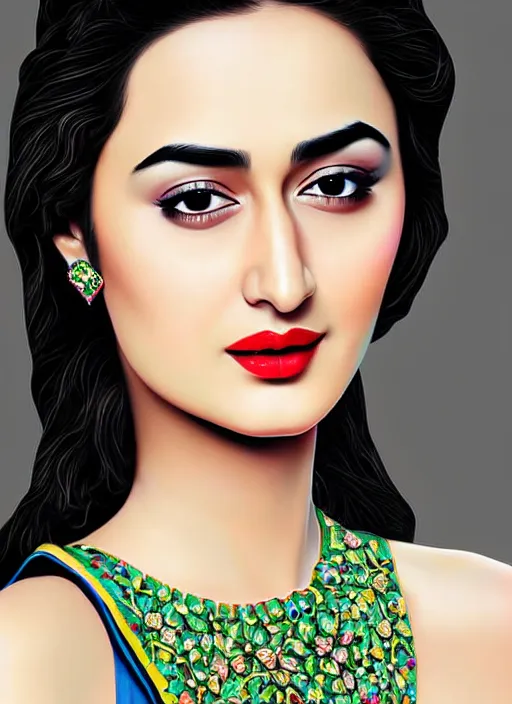 Prompt: digital art, portrait of hania aamir pakistani model, ultra - detailed artwork