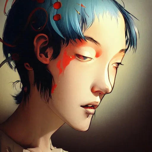 Image similar to prompt : city scavenger portrait soft light painted by james jean and katsuhiro otomo and erik jones, inspired by akira anime, smooth face feature, intricate oil painting, high detail illustration, sharp high detail, manga and anime 1 9 9 9