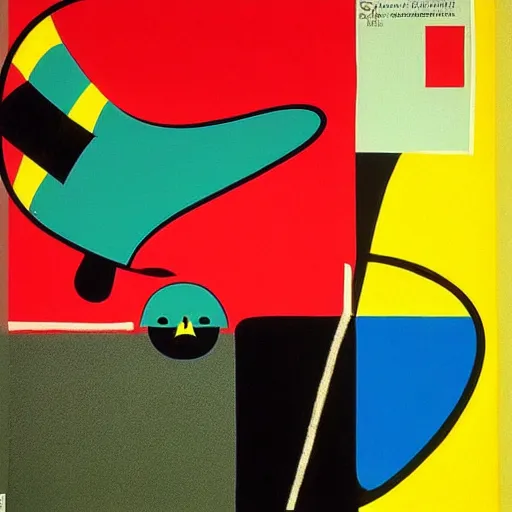 Image similar to A Singaporean propaganda poster designed by Joan Miro