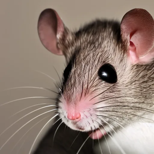 Prompt: rat with Putin's face, Putin's face with mouse nose and mouse mustache, 4k photo,