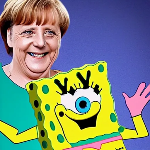 Image similar to angela merkel as spongebob squarepants