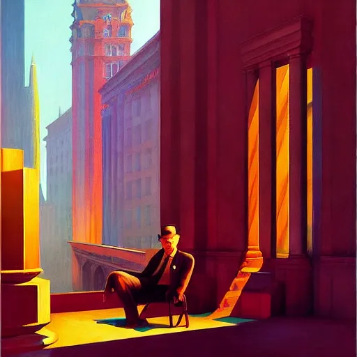 Image similar to Babylon berlin, very coherent, painted by Edward Hopper, Wayne Barlowe, painted by James Gilleard, airbrush, art by JamesJean