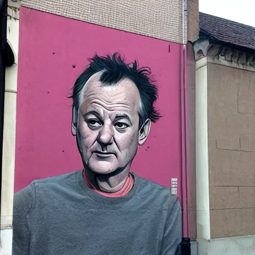 Prompt: Street-art portrait of Bill Murray in style of Etam Cru