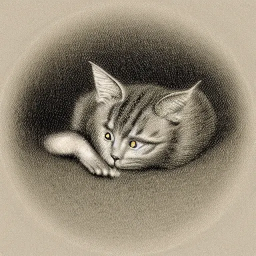 Prompt: “a cat in field in the style of Mezzotint”