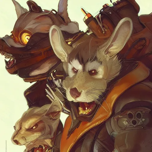 Image similar to biker mice from mars, fantasy, d & d, portrait, highly detailed, digital painting, artstation, concept art, sharp focus, illustration, art by artgerm and greg rutkowski and alphonse mucha