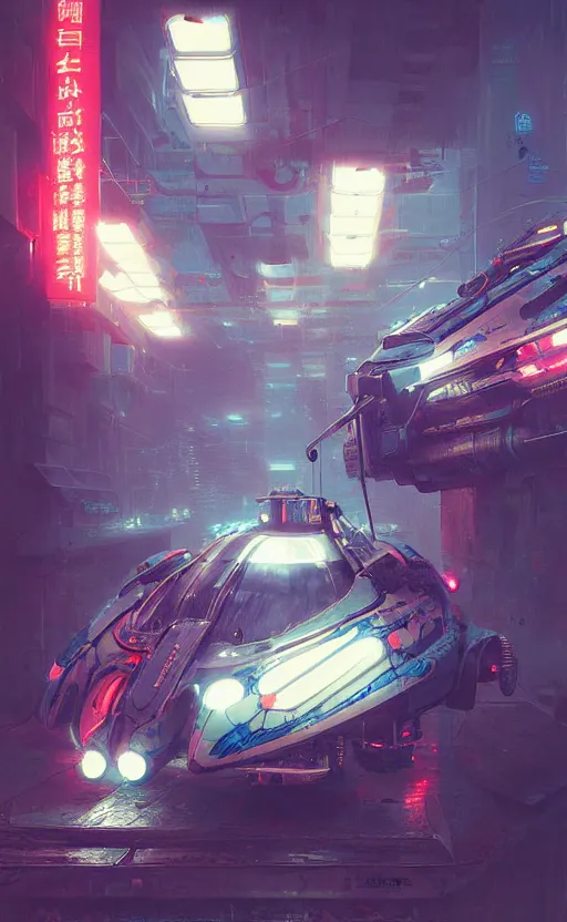 Prompt: detailed aptera vehicle, neon operator, cyberpunk futuristic neon, decorated with traditional japanese ornaments by ismail inceoglu dragan bibin hans thoma greg rutkowski alexandros pyromallis nekro rene maritte illustrated, perfect, fine details, realistic shaded