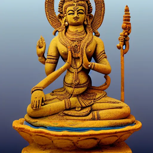 Image similar to highly detailed ancient Hindu statue nataraja shiva. 4K high quality museum collection photograph