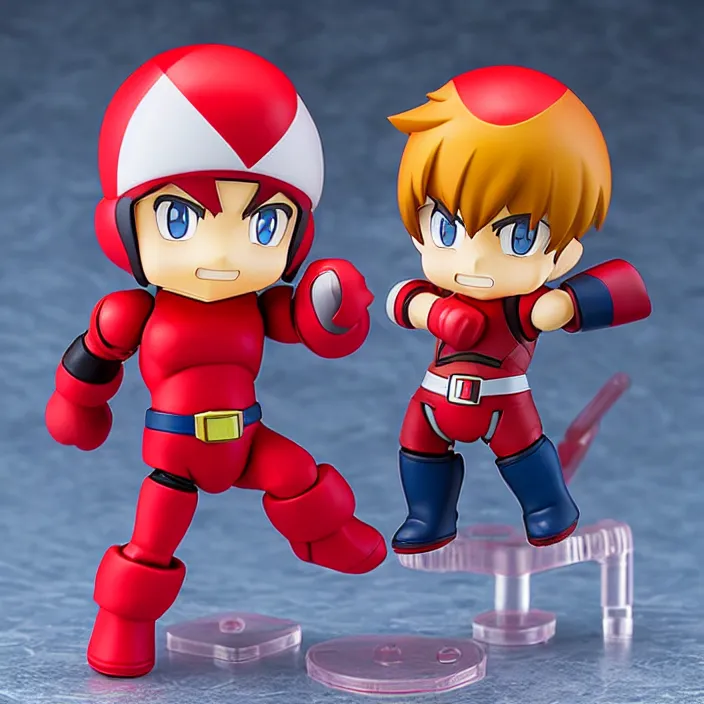 Prompt: protoman from megaman, an anime nendoroid of protoman, figurine, detailed product photo