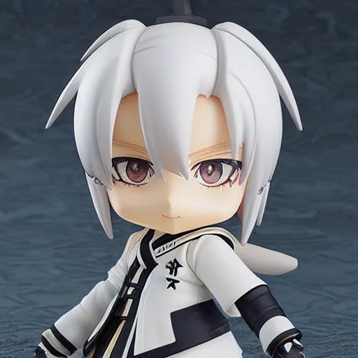 Prompt: touken ranbu nendoroid white hair