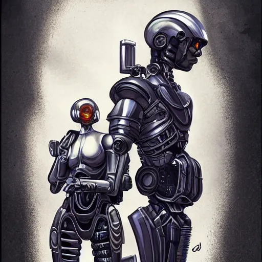 Prompt: cyborgs by diego rodriguez de silva y velazquez