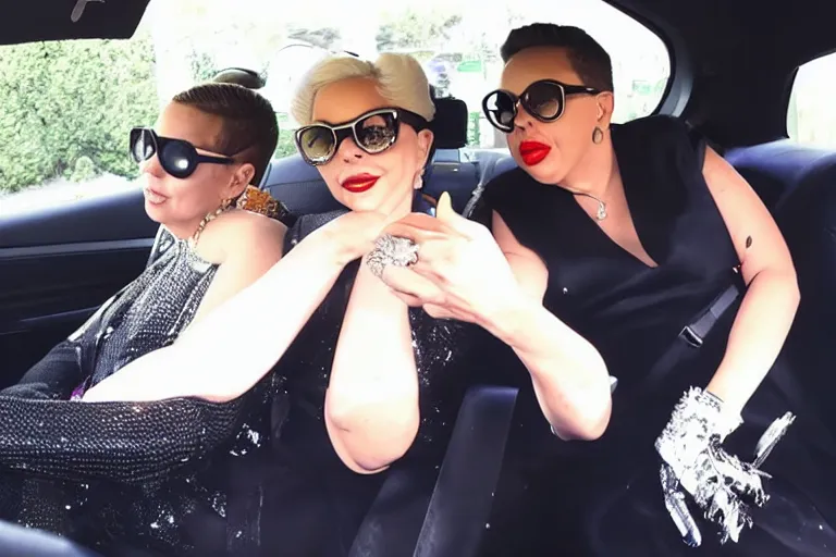 Image similar to lady gaga and judy garland carpool karaoke