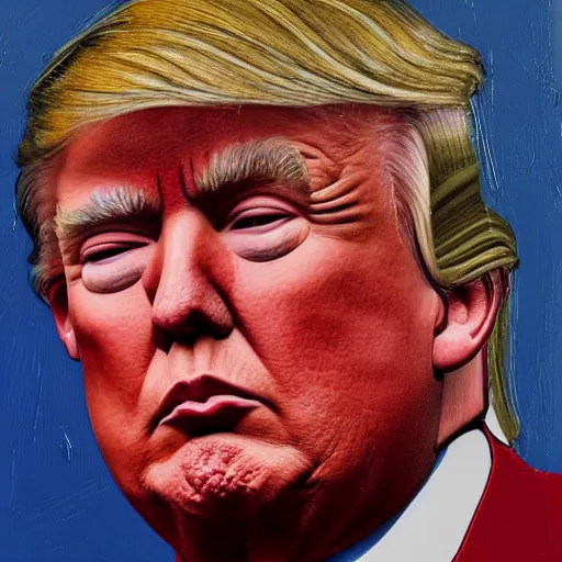 Image similar to a portrait of donald trump in the style of dekooning