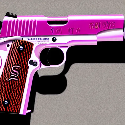 Prompt: pink colt 1 9 1 1 in anime style