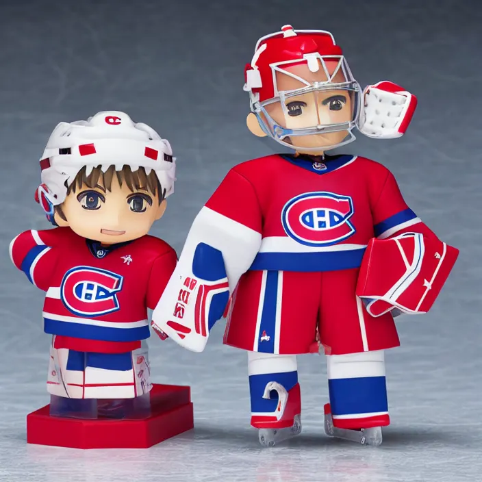 Image similar to Carey Price Goaltender, An anime Nendoroid of Carey Price, goalie Carey Price, number 31, Montreal Habs Canadiens figurine, detailed product photo