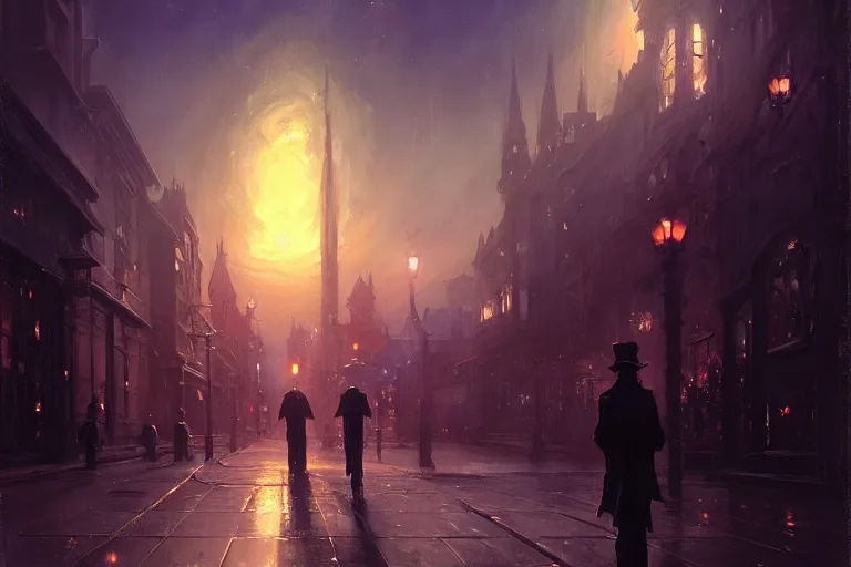 Image similar to an victorian city, scene in the night, cthulhu in the sky. 1 8 9 0, key visual, conceptart, ambient lighting, highly detailed, digital painting, artstation, concept art, sharp focus, by makoto shinkai and akihiko yoshida and greg manchess