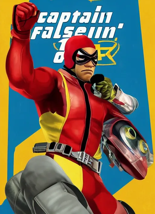 Prompt: Captain Falcon, GTA V poster, Apex