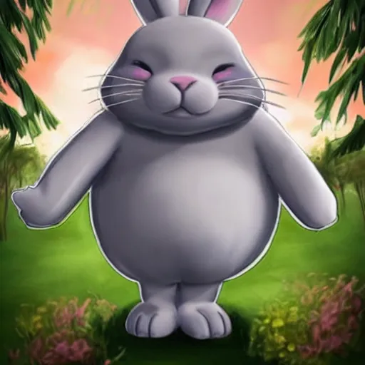 Prompt: Big Chungus as a humanoid rabbit