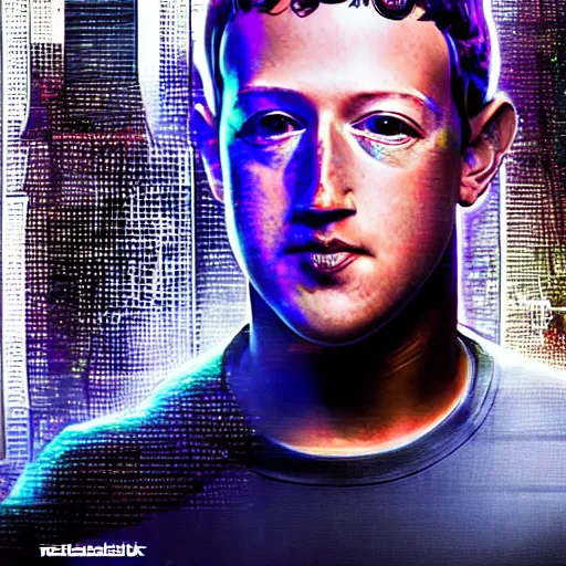 Image similar to cyberpunk mark zuckerberg