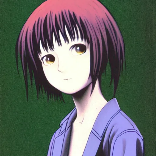 Prompt: a portrait of Lain from serial experiments: lain