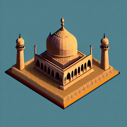 Prompt: “isometric taj mahal”