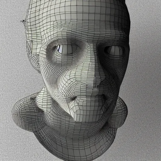 Prompt: a 3D printed human