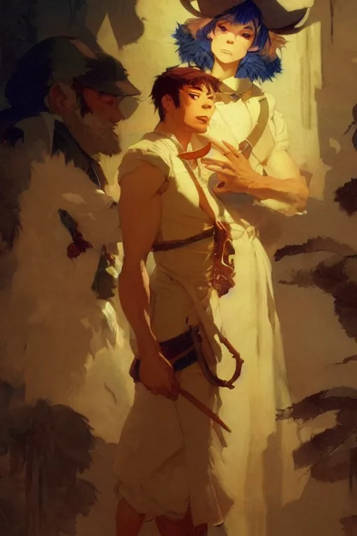 Image similar to nugget, dynamic lighting, by studio ghibli, painting by gaston bussiere, craig mullins, j. c. leyendecker, tom of finland