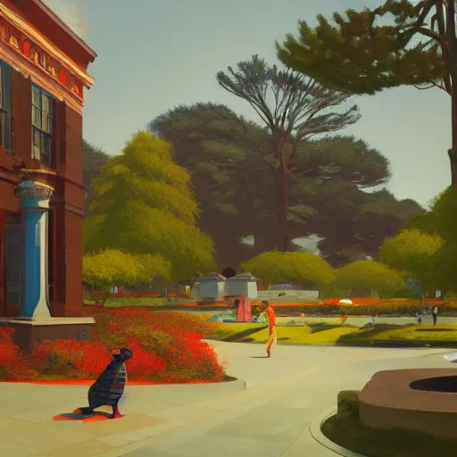 Prompt: utopian garden, highly detailed, Edward Hopper and James Gilleard, Simon Stalenhag highly detailed