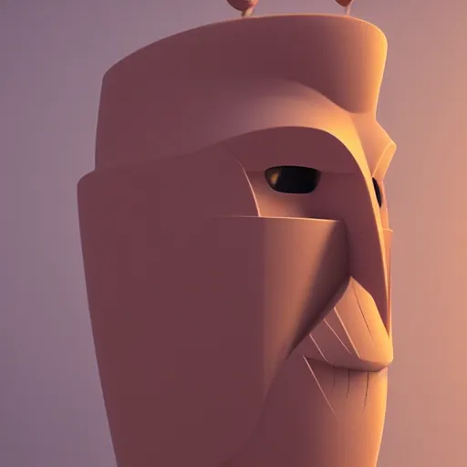 Prompt: tiki head in the style of constantin brancusi , detailed, pastel colors, 3D, concept art, octane render, detailed