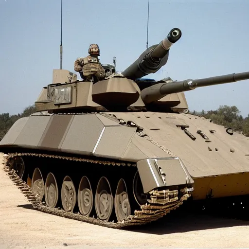 Prompt: armored tank mounted with AGM-88 missiles