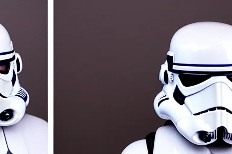 Image similar to stormtroopers hair on top of helmet