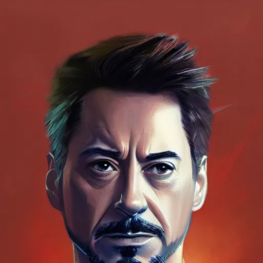 Image similar to concept art of tony stark, cinematic shot, painting by jama jurabaev, extremely detailed, brush hard, artstation, high quality, brush stroke