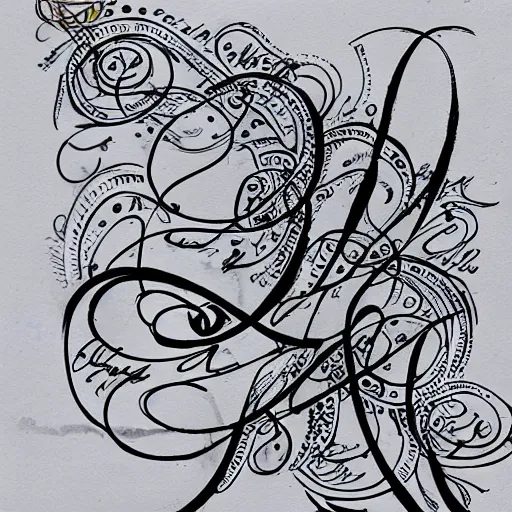 Image similar to fancy signature drawn with calligraphic pen