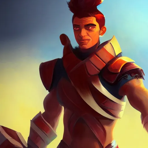 Prompt: Portrait of Rubius as a spartan hoplite, mattepainting concept Blizzard pixar maya engine on stylized background splash comics global illumination lighting artstation lois van baarle, ilya kuvshinov, rossdraws