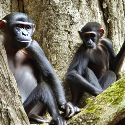 Prompt: bonobo monkeys at new york stick exchange