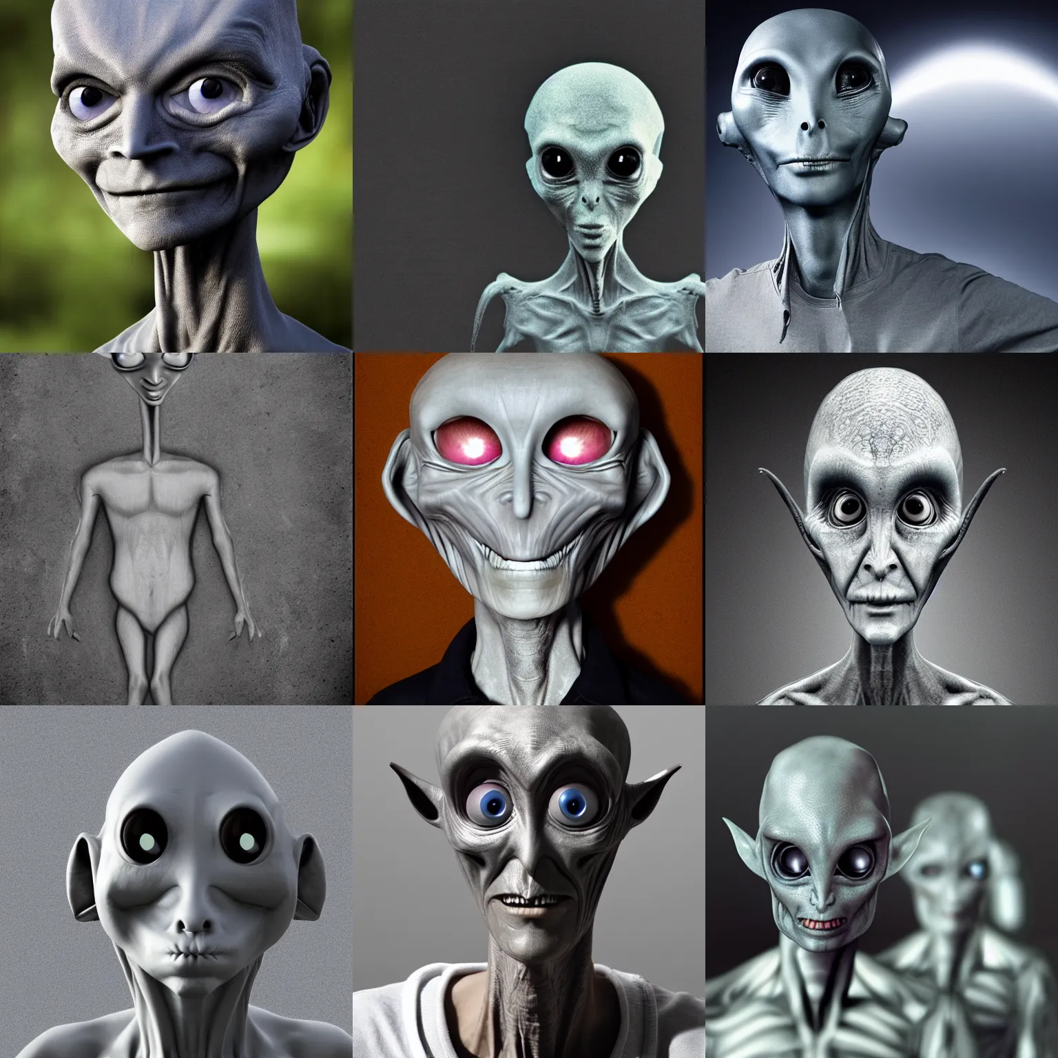 Prompt: Extraterrestrial grey alien, photograph