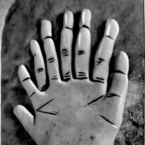 Image similar to cave hand prints old photo