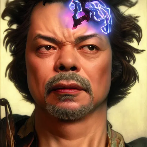 Prompt: curtis armstrong as e. honda from street fighter, ultra realistic, concept art, intricate details, eerie, highly detailed, photorealistic, octane render, 8 k, unreal engine. art by artgerm and greg rutkowski and magali villeneuve and alphonse mucha