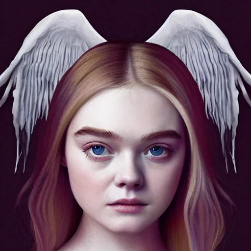 Prompt: art of Elle Fanning in the style of Angel’s Egg