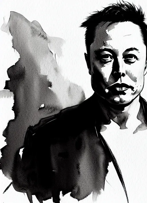 Image similar to portrait, Elon Musk , watercolor, dramatic lighting, cinematic, establishing shot, extremely high detail, foto realistic, cinematic lighting, pen and ink, intricate line drawings, by Yoshitaka Amano, Ruan Jia, Kentaro Miura, Artgerm, post processed, concept art, artstation, matte painting, style by eddie mendoza, raphael lacoste, alex ross