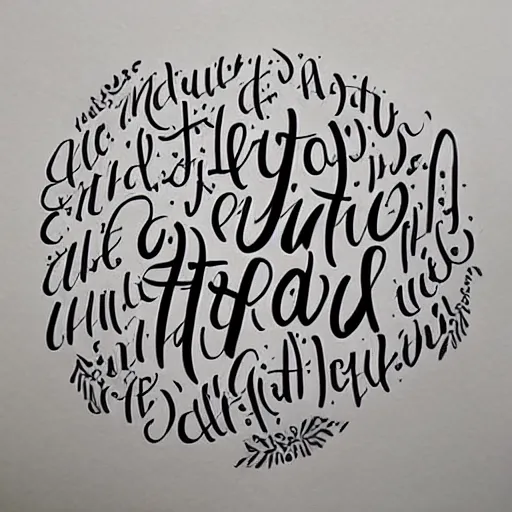 Prompt: beautiful modern calligraphy hand lettering of the words life before death