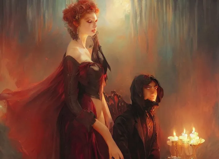 Image similar to vampire nobility by wlop and vladimir volegov and alexander averin and delphin enjolras and daniel f. gerhartz