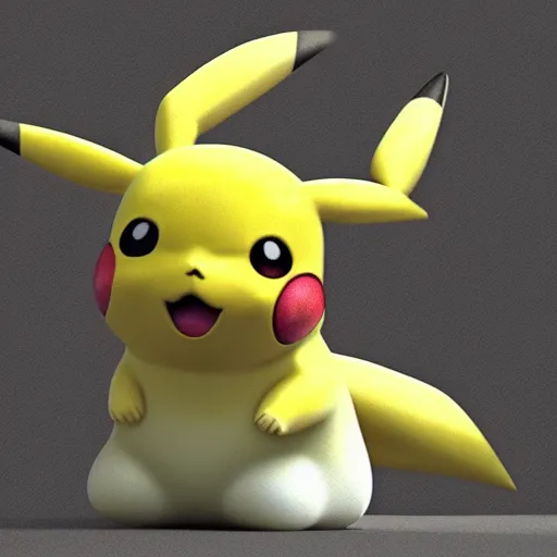 Image similar to a pikachu by studio ghibli, 3 d render, realistic