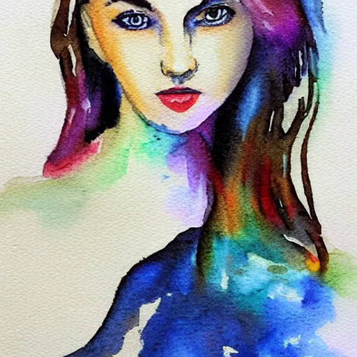 Image similar to pretty girl, water color,