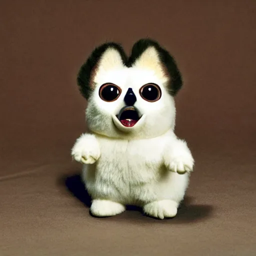 Image similar to uncanny corgi furby toy from a horrifying nightmare, junji ito, david lynch