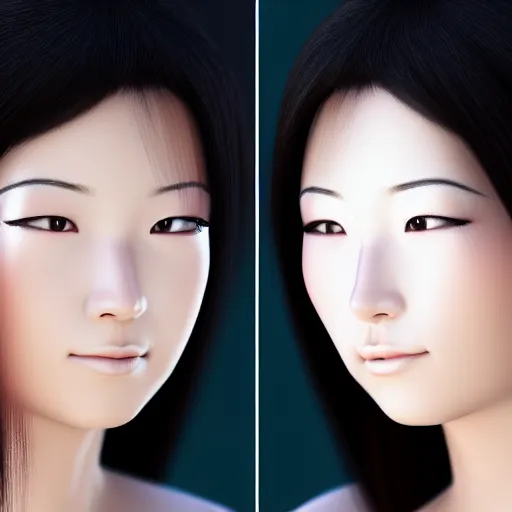 Prompt: pretty Japanese woman, headshot, 3/4 face turn, soft lights, photorealistic