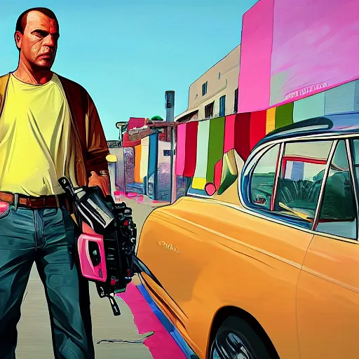 Image similar to gta 6 in colour painting