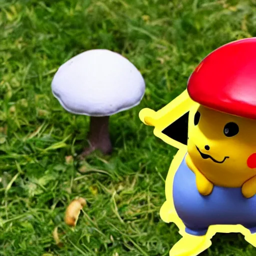 Prompt: a mushroom Pikachu