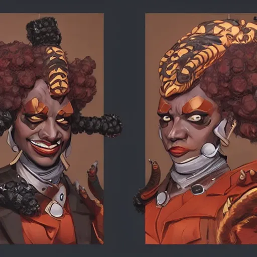 Prompt: afropunk villain character portrait design by Jesper Ejsing, trending on Artstation,