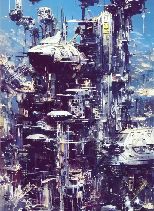 Image similar to spacious bg. minimalistic piece. masterpiece book cover illustration by the great famous sci - fi artist john berkey.