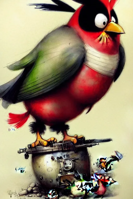 Image similar to ( ( ( ( ( bomb, angry bird. muted colors. ) ) ) ) ) by jean - baptiste monge!!!!!!!!!!!!!!!!!!!!!!!!!!!